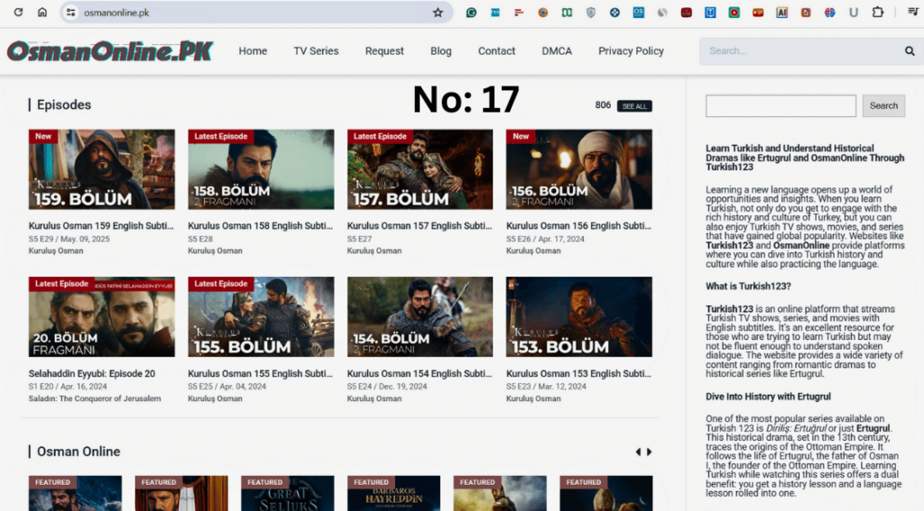 No 17 Osman Online