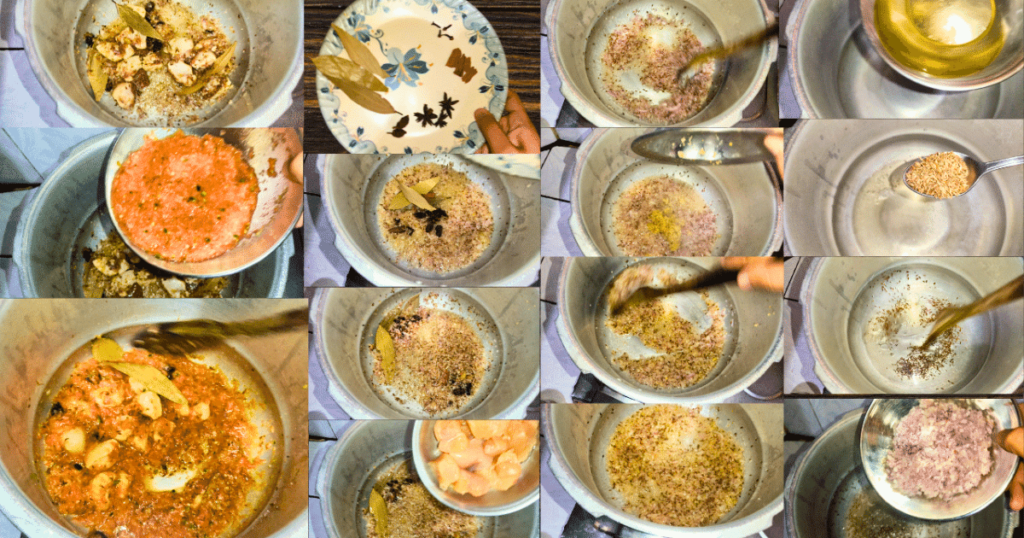 stages of making Chicken Kachnar Recipe part 1