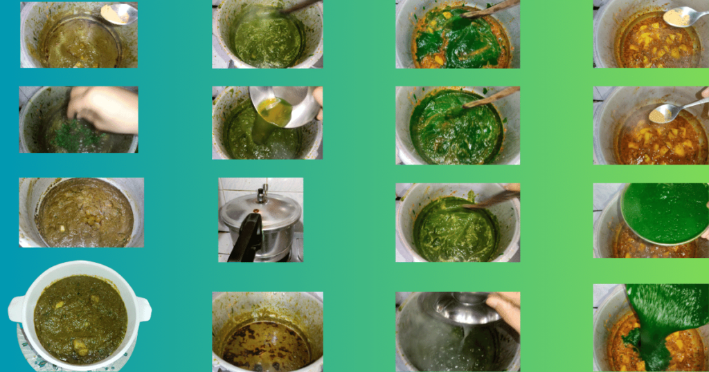 Stage 3 of Aloo Palak (Spinach Potatoes) Recipe